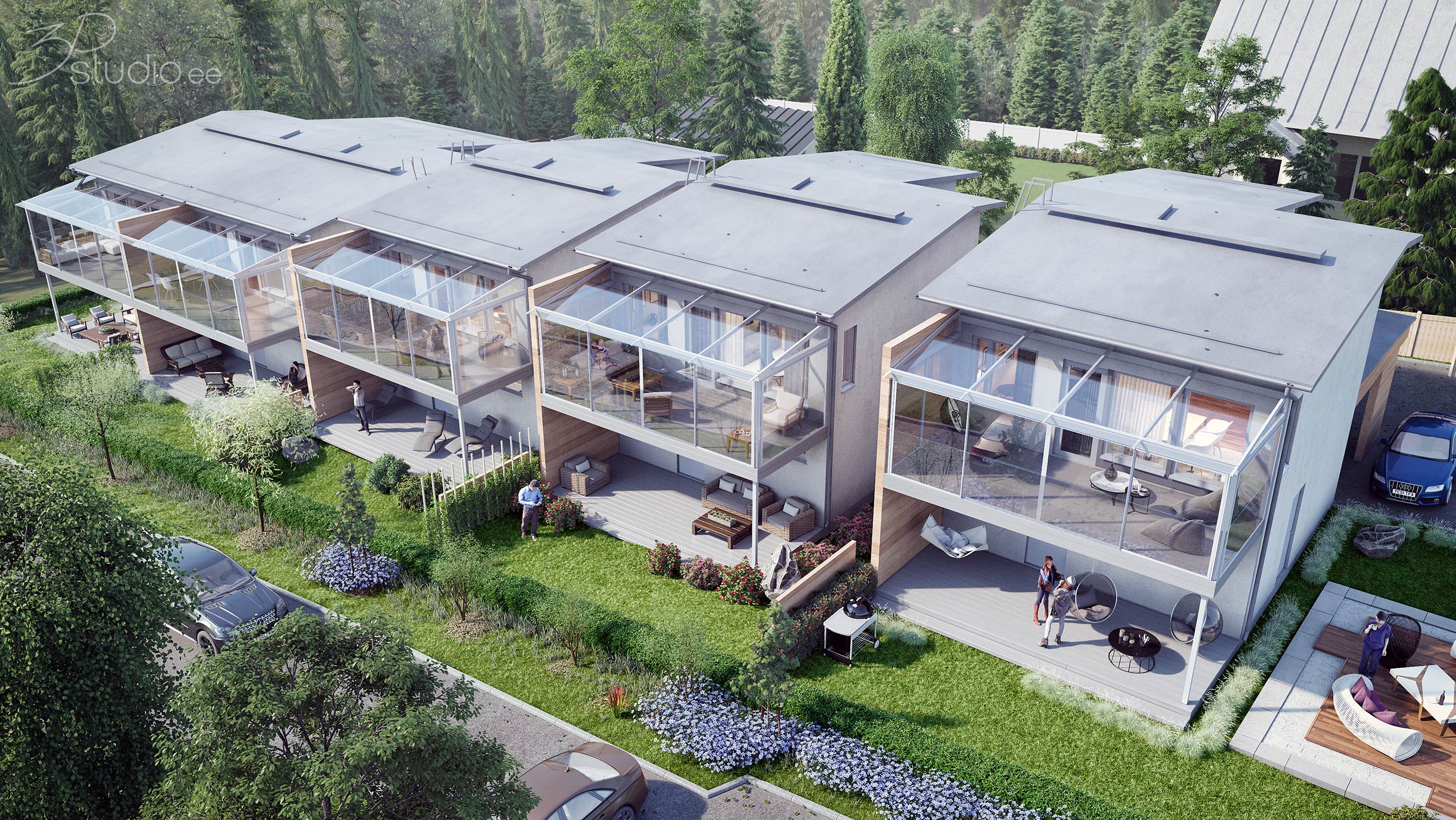 3D, Birdseye, rendering, Hiitolantie