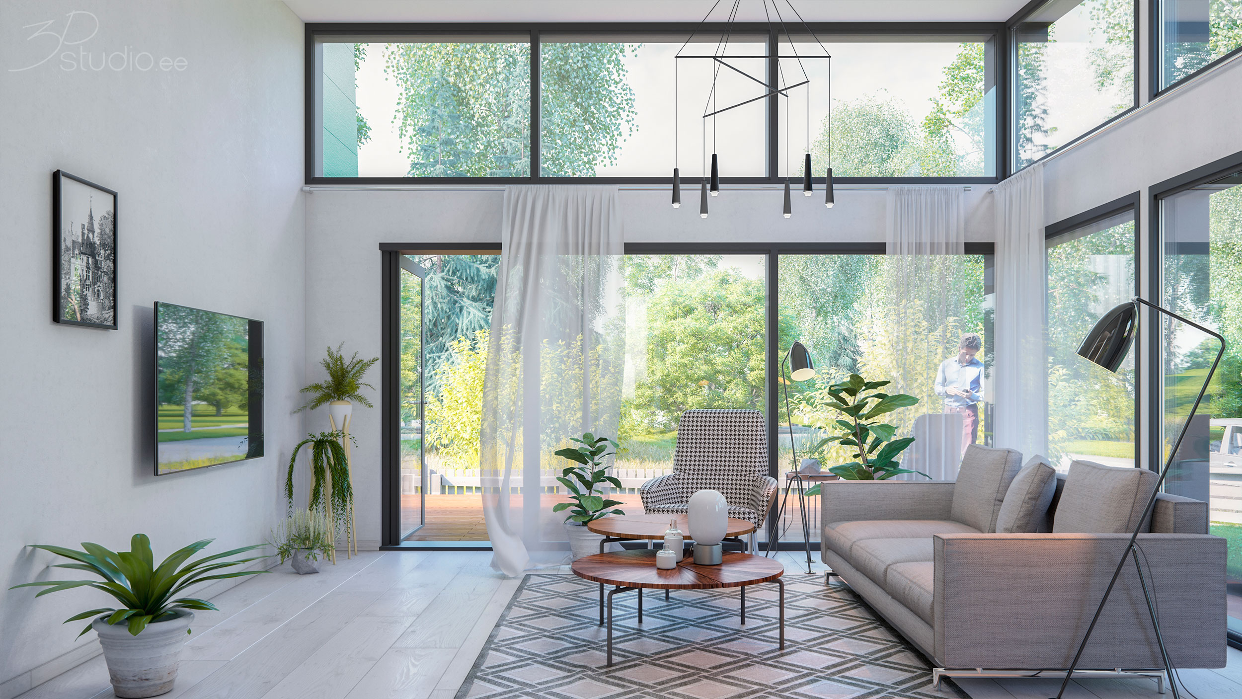 3D Pildid, visualiseerimine, sisekujundus, elutuba