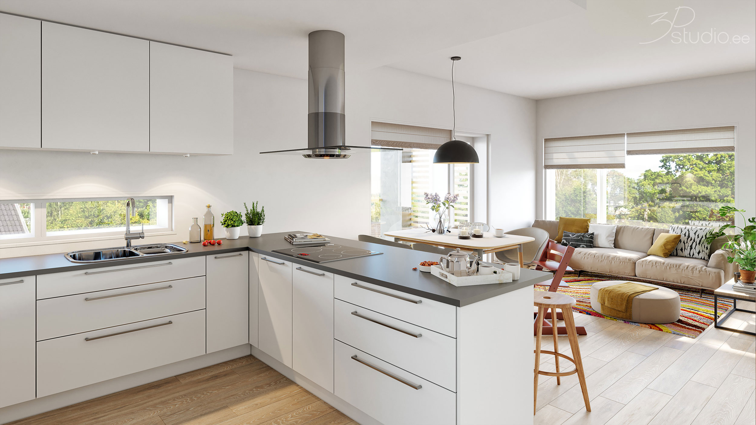 3D, Visualiséierung, Architektur, Immobilien, Verkafsbilder