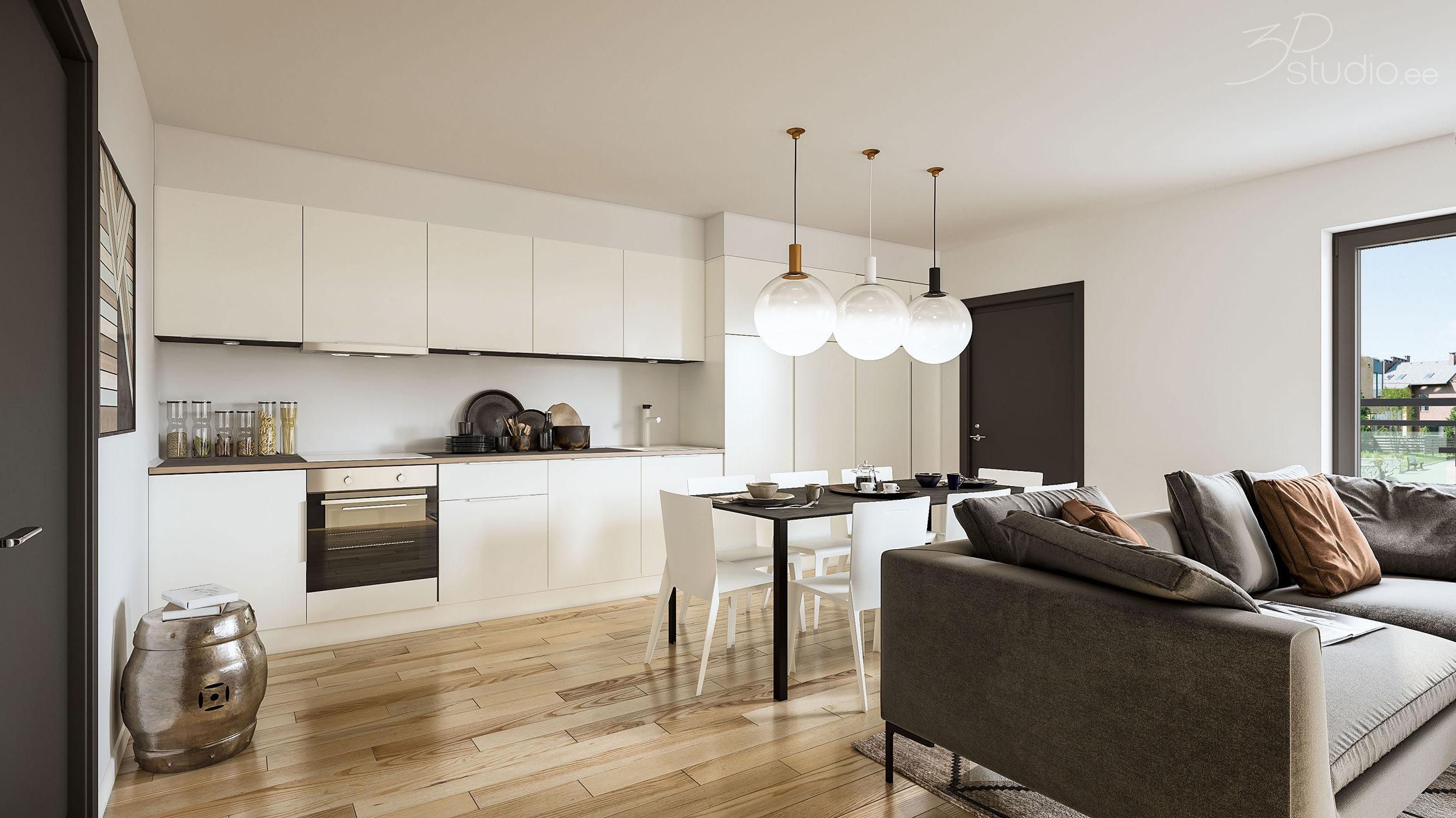 3D, sisekujundus, render, müügimaterjal, visualiseerimine, Nyborgvej