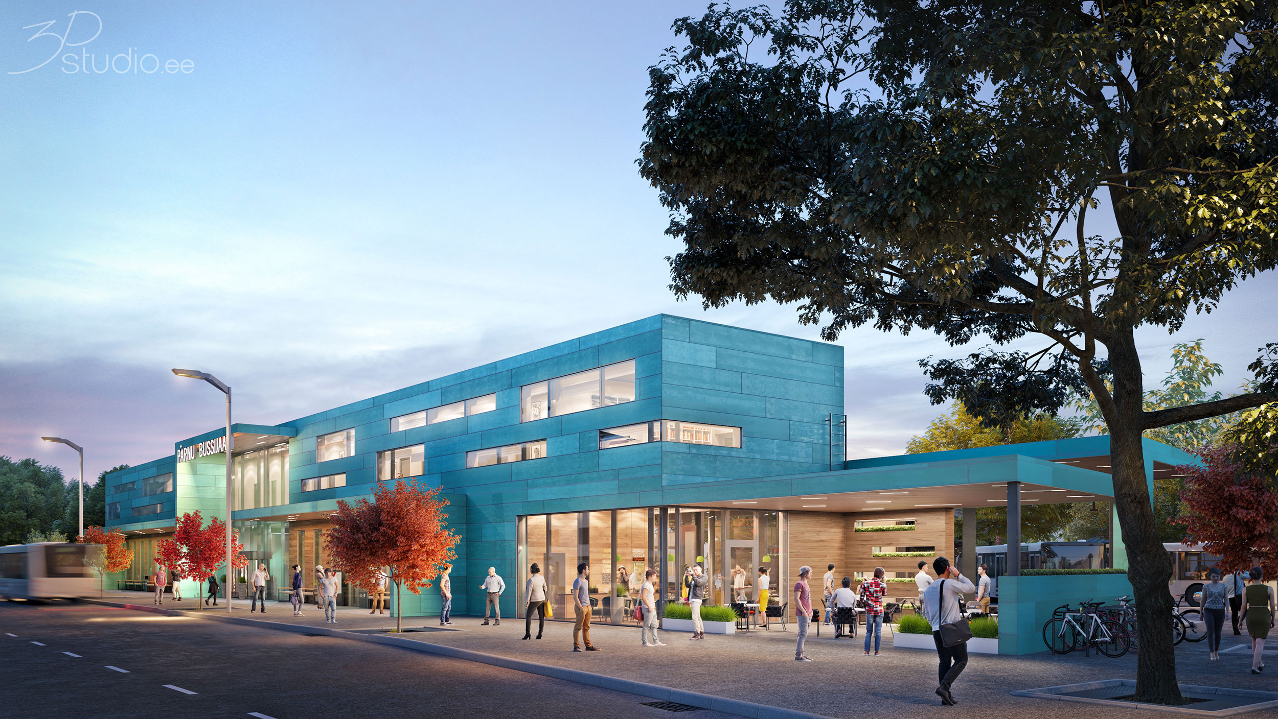 3D-visualiseeringud, Pildid, 3D-Render, Parnu, Bussijaam